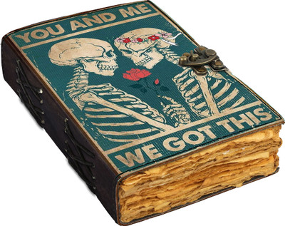 DI-KRAFT Love valentines theme leather jurnal with antique pages A5 Journal unruled 200 Pages(multicolor08)