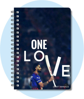 craft maniacs CRICKET 2025 DIARY COLLECTION A5 Notebook RULED 160 Pages(White)