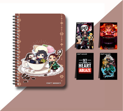 craft maniacs DEMON SLAYER 2023 NOTEBOOK COLLECTION A5 Diary RULED 160 Pages(White)