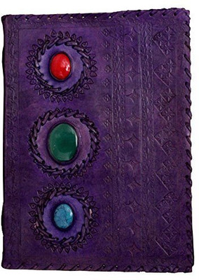 KRISHNA HANDICRAFTS Pure Genuine Real Vintage Hunter Leather Handmade Paper Notebook Diary A7 Diary unruled 100 Pages(Blue)