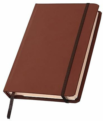 Wordmates Hard Bound NoteBook and Dairy | 8.5 * 6 inches Notebook Diary A5 Diary Ruled 200 Pages(Brown)