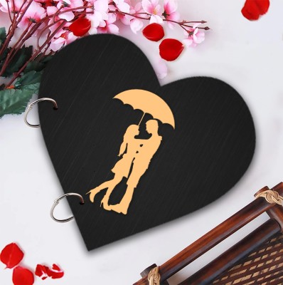 DI-KRAFT Heart Shape valantines Cute Couple Printed diary A5 Diary Unruled 150 Pages(Black 17)