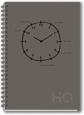 NAVNEET HQ Case Bound Note Book U.V Wiro Corporate Edge Book A5 Notebook Single Line 192 Pages(Gray)