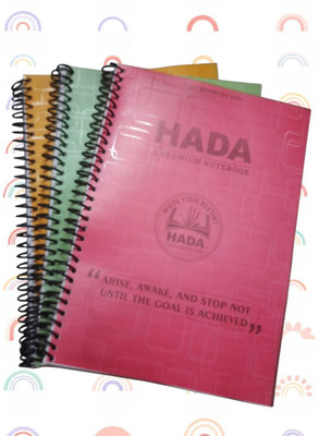 hada Plain Notebook for Students and Office A4 Notebook unruled 200 Pages(Multicolor, Pack of 3)