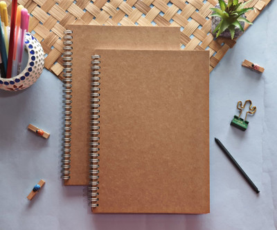 TORTUGA B5 Ruled Notebook Spiral (2-Pack) Spiral Journal B5 Notebook Ruled 100 Pages(Brown, Pack of 2)