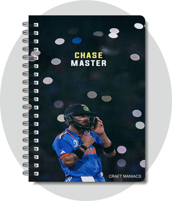 craft maniacs CRICKET 2025 DIARY COLLECTION A5 Notebook RULED 160 Pages(White)