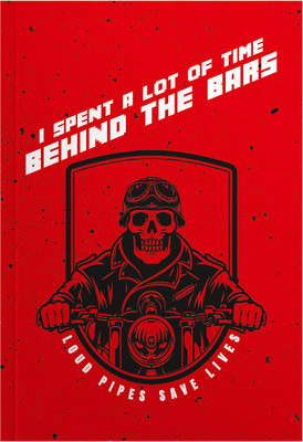 MOTOCUPID Behind the Bars A5 Notebook plain 160 Pages(Red)