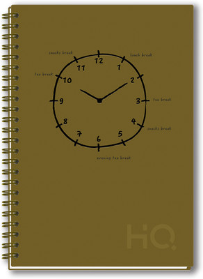 NAVNEET HQ Case Bound Note Book U.V Wiro Corporate Edge Book A5 Notebook Single Line 192 Pages(Khaki)