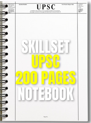 SKILLSET UPSC Notebook - A4 Unruled 200 Pages for UPSC Answer Writing Practice A4 Notebook Unruled 200 Pages(White)