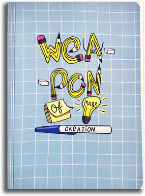 doodleholic Weapon of Mass Creation A5 Note Book Ruled 30 Pages(Blue)