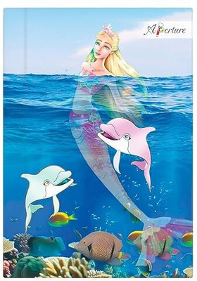 Aperture 160 Pages of Premium 80 GSM Paper A5 Diary Dolphin & Princess Theme 160 Pages(Sky Blue)