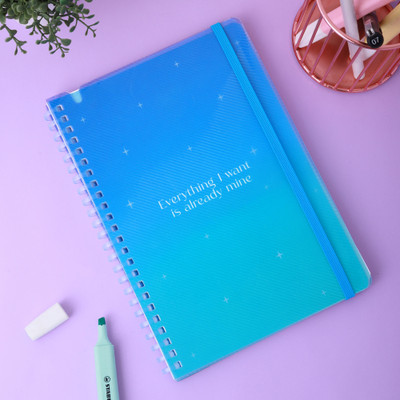 Doodle Soft Spiral Notebook Journal with Elastic Band Closure & PenLoop|Manifestation| A5 Notebook 70gsm | 160 Pages(Light Green)