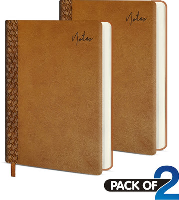 Abstract Collection A5 Softy Special Pu Leather Foam Notebook (Set of 2) A5 Notebook Ruled 204 Pages(Brown, Pack of 2)