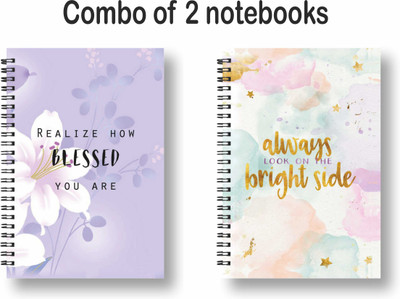 ROT RIX combo of 2 Notebooks A5 Diary Unruled 144 Pages(Multicolor, Pack of 2)