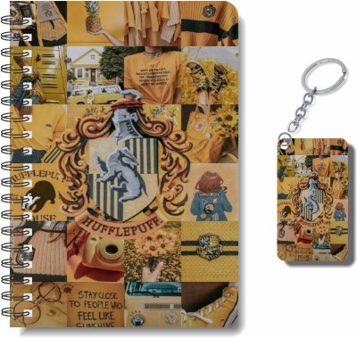 craft maniacs HP ROUND CORNER DIARY + KEYCHAIN A5 Journal RULED 160 Pages(HUFFLEPUFF COMIC ART DIARY + KEYCHAIN)