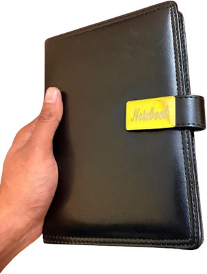 Anshu Button Lock Diary Lether SPIRIT Organizer A5 Executive Diary Ruled A5 Diary Ruled 200 Pages(Black)