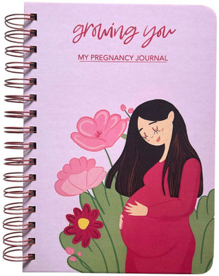 Bop Canvases Pregnancy Diary A5 Diary Printed 180 Pages(Coral - Growing you)