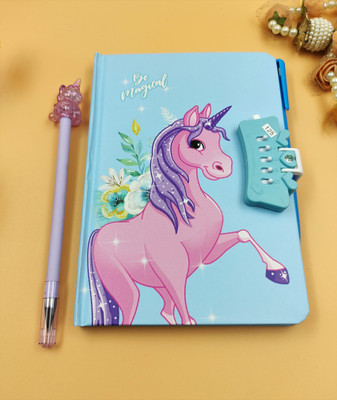 Paper Bear Unicorn A4 Diary ruled 70 Pages(Light Blue)