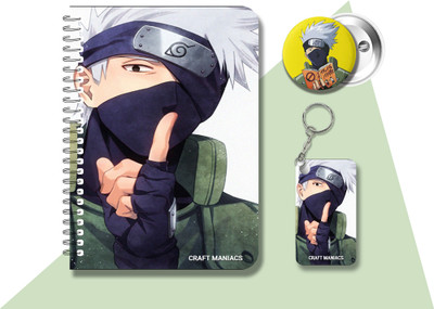 craft maniacs KAKASHI HATAKE DIARY & 2 FREEBIE A5 Notebook RULED 120 Pages(Multicolor, Pack of 3)