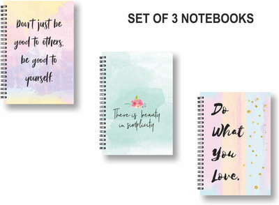 ROT RIX combo of 3 Notebooks A5 Diary Ruled 144 Pages(Multicolor, Pack of 3)