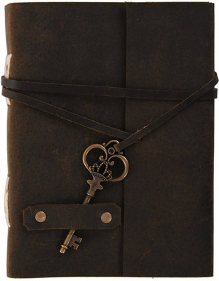 DI-KRAFT Handmade Classic Design Leather A5 Diary Unruled 200 Pages(Brown)