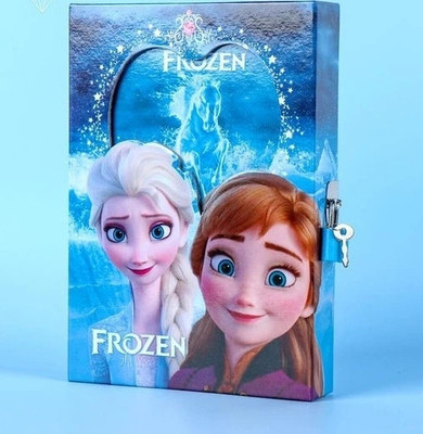 Furnish Marts Frozen Small Size Diary with Lock Case for Kids Gifts Options A6 Diary Yes 60 Pages(Multicolor)