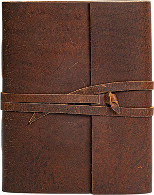 KRISHNA HANDICRAFTS KH Leather Diary Handmade Diary with Unlined Pages Soft Genuine Leather Journal A5 Diary Plain 100 Pages(Brown)