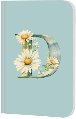 Raptech Premium Soft Bound Notebook Diary for Girls, Women Floral Design (Initial D) A5 Diary Unruled 144 Pages(Multicolor)