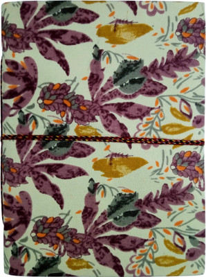 Scribble Handcrafted Floral Doodle Diary Fabric Saddle Stitched Gift sketchbook journal A5 Diary Unruled 200 Pages(Purple)