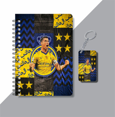 craft maniacs FOOTBALLER DIARY & KEYCHAIN A5 Diary RULED 120 Pages(Multicolor)