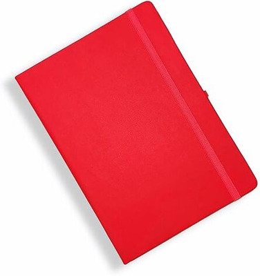 Wordmates Hard Bound NoteBook and Dairy | 8.5 * 6 inches Notebook Diary A5 Diary Ruled 200 Pages(Red)