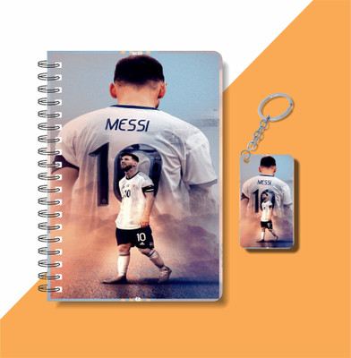 craft maniacs FOOTBALLER DIARY & KEYCHAIN A5 Note Pad RULED 120 Pages(Multicolor)