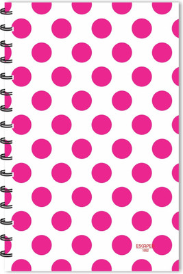 ESCAPER Pink Polka Dots Big Pattern (Ruled - A5 Size - 8.5 x 5.5 inches) Designer Diary A5 Diary Ruled 160 Pages(Multicolor)