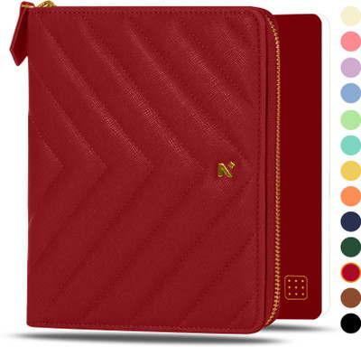 NEORAH B6 Notebook Sleeve with Compendium+Dotgrid Journal |Faux Leather Sleeve+Penloop B5 Journal ‎Dotted 160 Pages(Red)