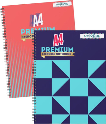 UNIQPAL NOTEBOOK A4 Note Book UNRULED / PLAIN 200 Pages(Multicolor, Pack of 2)
