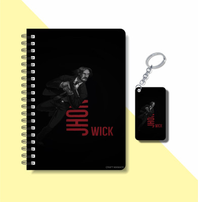 craft maniacs JOHN WICK 2023 NOTEBOOK COLLECTION A5 Notebook RULED 160 Pages(Red)