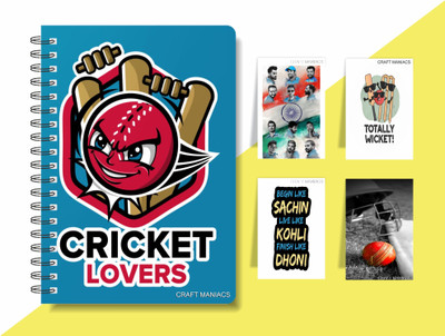 craft maniacs CRICKET 2024 NOTEBOOK COLLECTION A5 Notebook RULED 160 Pages(White)