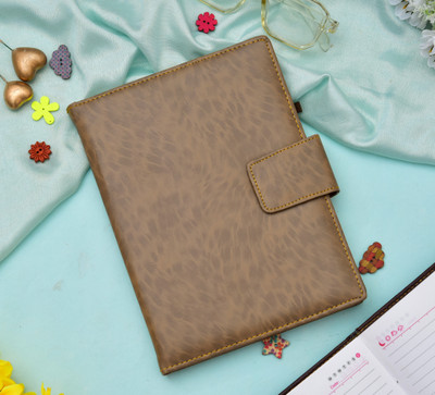 SPM PU Leather Executive Diary, Professional Office Diary With magnetic lock A5 Diary Ruled 200 Pages(Brown)