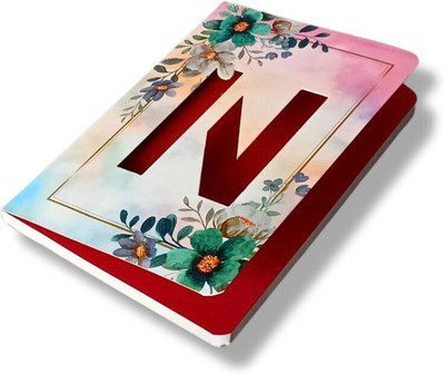 CRAFTOPIX Initial (N) Alphabet Lasercut Diary Soft Bound Notebook B6 Diary Ruled 192 Pages(Multicolor)