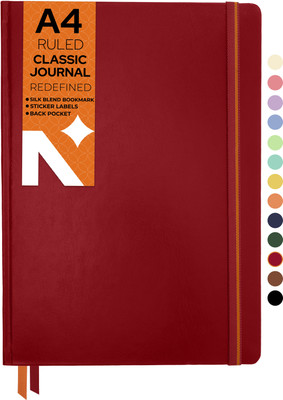 NEORAH - Ruled Journal Notebook - 110 GSM - Office Hardcover Notebook - A4 Note Book Single Ruled 160 Pages(Red)