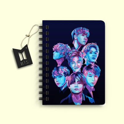 DI-KRAFT BTS Boys Printed Diary for Home and office use A5 Diary Unruled 160 Pages(Dark Blue)