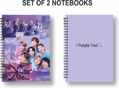 3DS Notebook A5 Diary Ruled 144 Pages(Multicolor, Purple, Pack of 2)