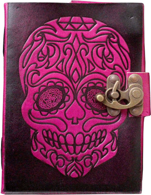 Pranjals House leather diary A5 Diary unruling 100 Pages(black & pink)