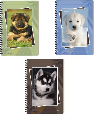 ESCAPER Dog Notebooks, Designer Diaries, Notepad For Writing, Journal Diary A5 Diary Ruled 160 Pages(Combo- D, Pack of 3)