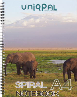 UNIQPAL SET OF 1 A4 Notebook UNRULED 200 Pages(Multicolor)