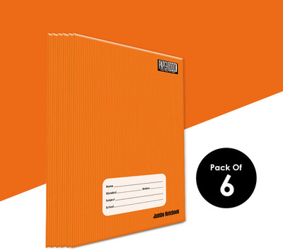 CSS Enterprises Jumbo Book Regular Notebook Ruled 172 Pages(Brown, Pack of 6)