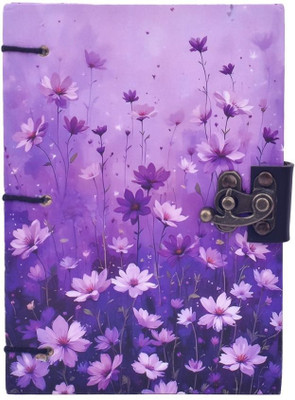 NIZAM HANDICRAFT 1 A5 Diary unruled 200 Pages(White, Purple)