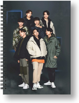 Papco BTS NOTEBOOK A5 Diary Ruled 144 Pages(Black, White)