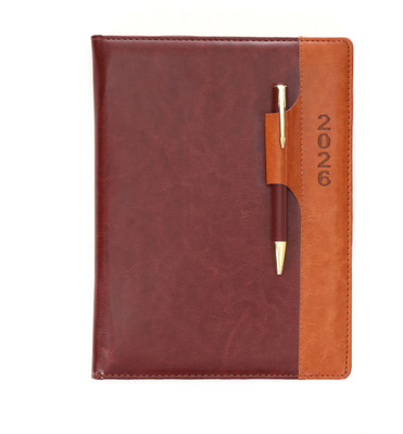 Scribelle Diary 2026 B5 Diary Single Ruled 324 Pages(Brown)