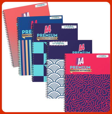 UNIQPAL NOTEBOOK Regular Planner UNRULED / PLAIN 200 Pages(Multicolor, Pack of 5)